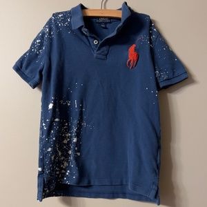 Ralph Lauren “Big Pony” Paint Spatter Polo Shirt,  Boys 7